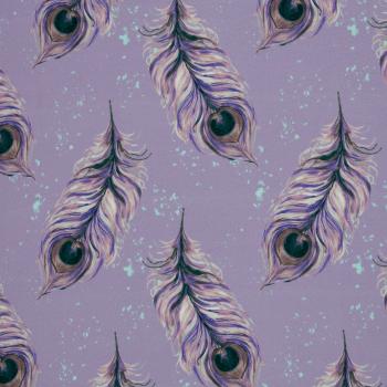 Preview: Viskose Feathers Rosa/Lila auf Flieder von Christiane Zielinski by Swafing